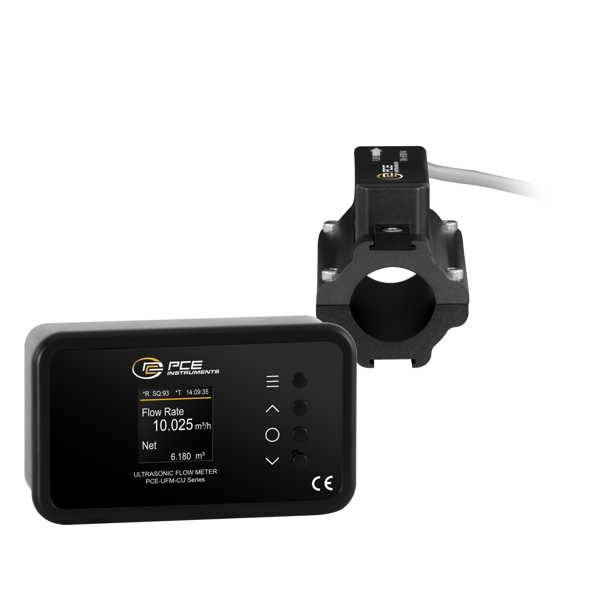 PCE Clamp-On Ultrasonic Flow Meter — Measures Flow Velocity from 0.03 to 5 m/s, Model# PCE-UFM 25CU